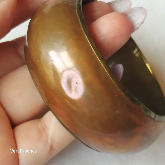 Vintage 1990s Bangle Bracelets Set Of 3 Copper Brass Metals - Picture 9 of 12